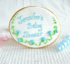 Personalized Oval Baby Shower Cookies