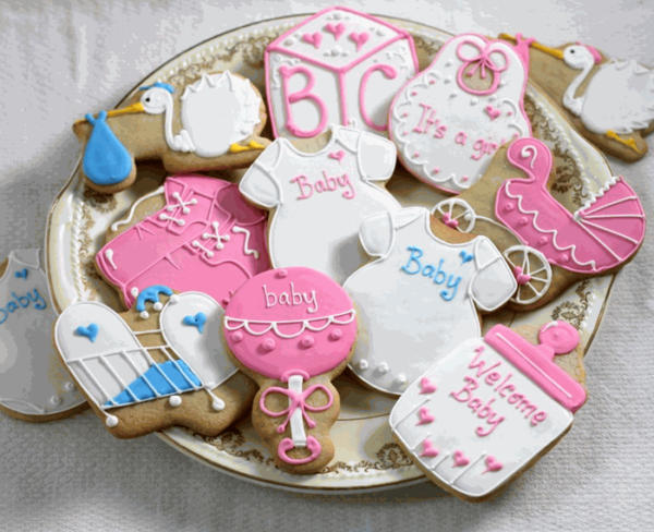1/3 Baby Shower Cookie (10 cookies) Platter - Individually Wrapped
