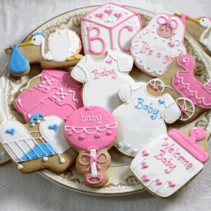 Baby shower cookie platter