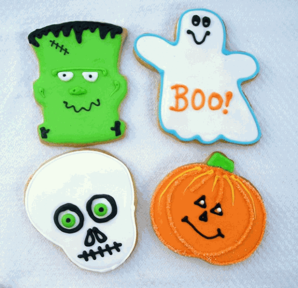 Frankenstein and Skull Cookies